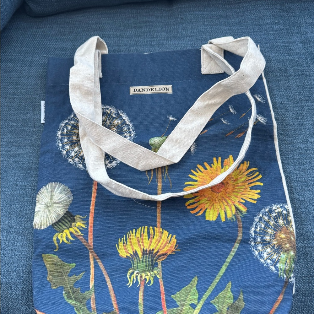Cavallini & Co Dandelion Blue Floral Tote Bag